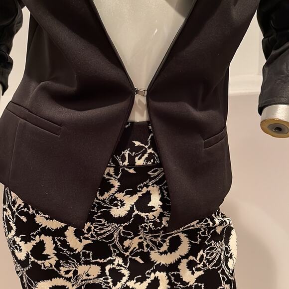 Lamarque Cindy Cropped Cut Out Leather Combo Jacket Black Size 8 BNWOT - Picture 6 of 14